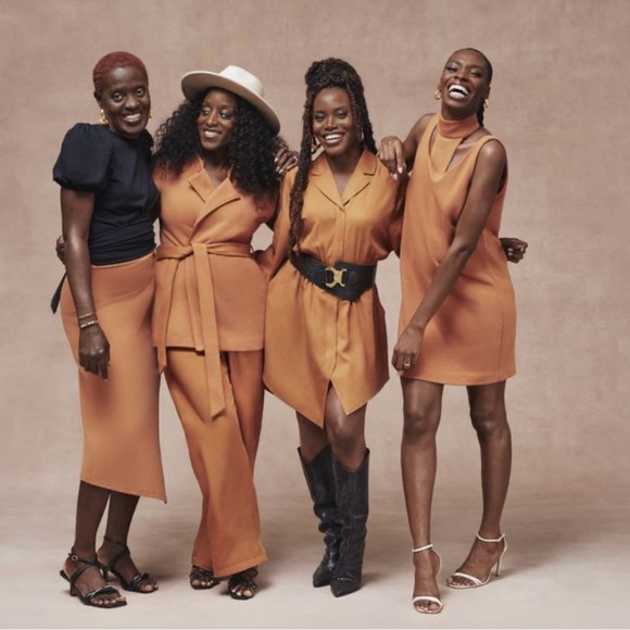 NEW Terea By Andrea Pitter Jacket long duster Adobe L Large Rust Orange coat - Picture 12 of 12